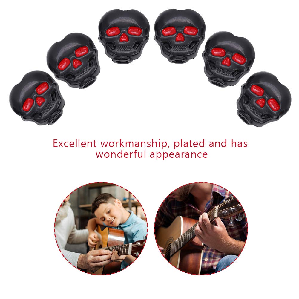 6-Piece Plastic Tuning Peg Caps - Replacement Key Button Heads for Acoustic, Electric & Folk Guitars - Perfect for Guitar Maintenance & Protection