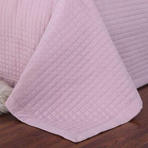 Luxury Checkered Quilted Coverlet Set - Wrinkle-Free Linen Bedding for Full/Queen Size Bed