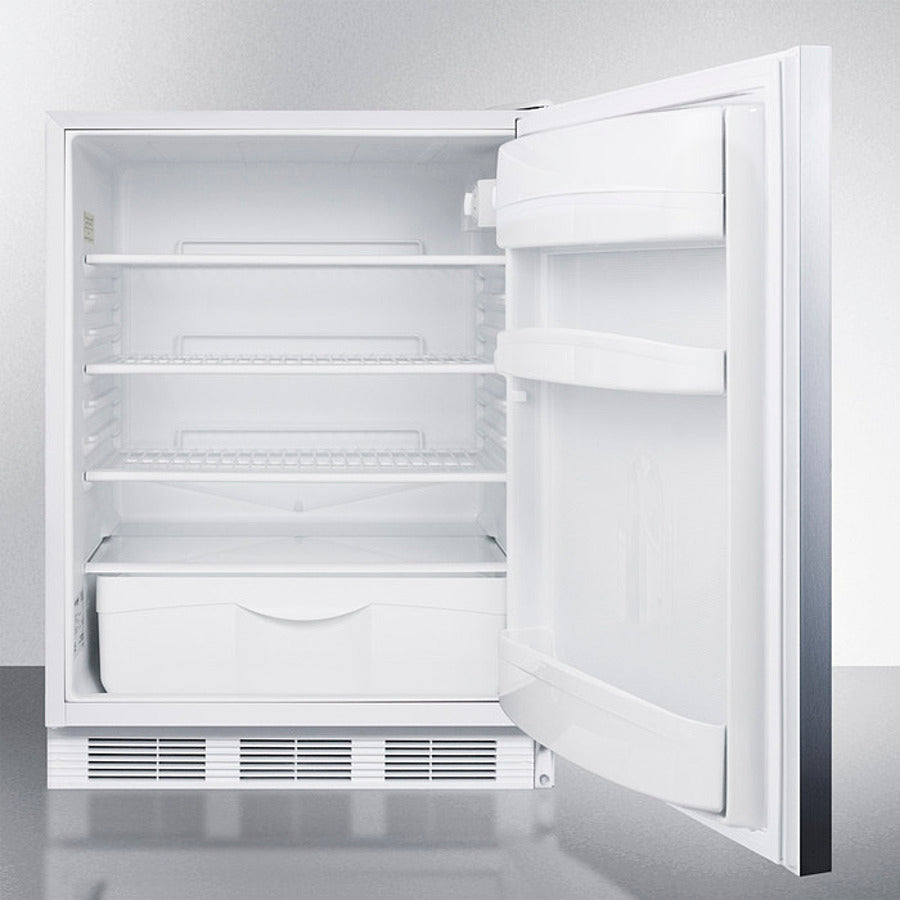Accucold 24-Inch Wide Built-In All Refrigerator ADA Compliant with Horizontal Handle - FF6LWBI7SSHHADA - Perfect for Small Kitchens, Apartments & ADA-Compliant Spaces