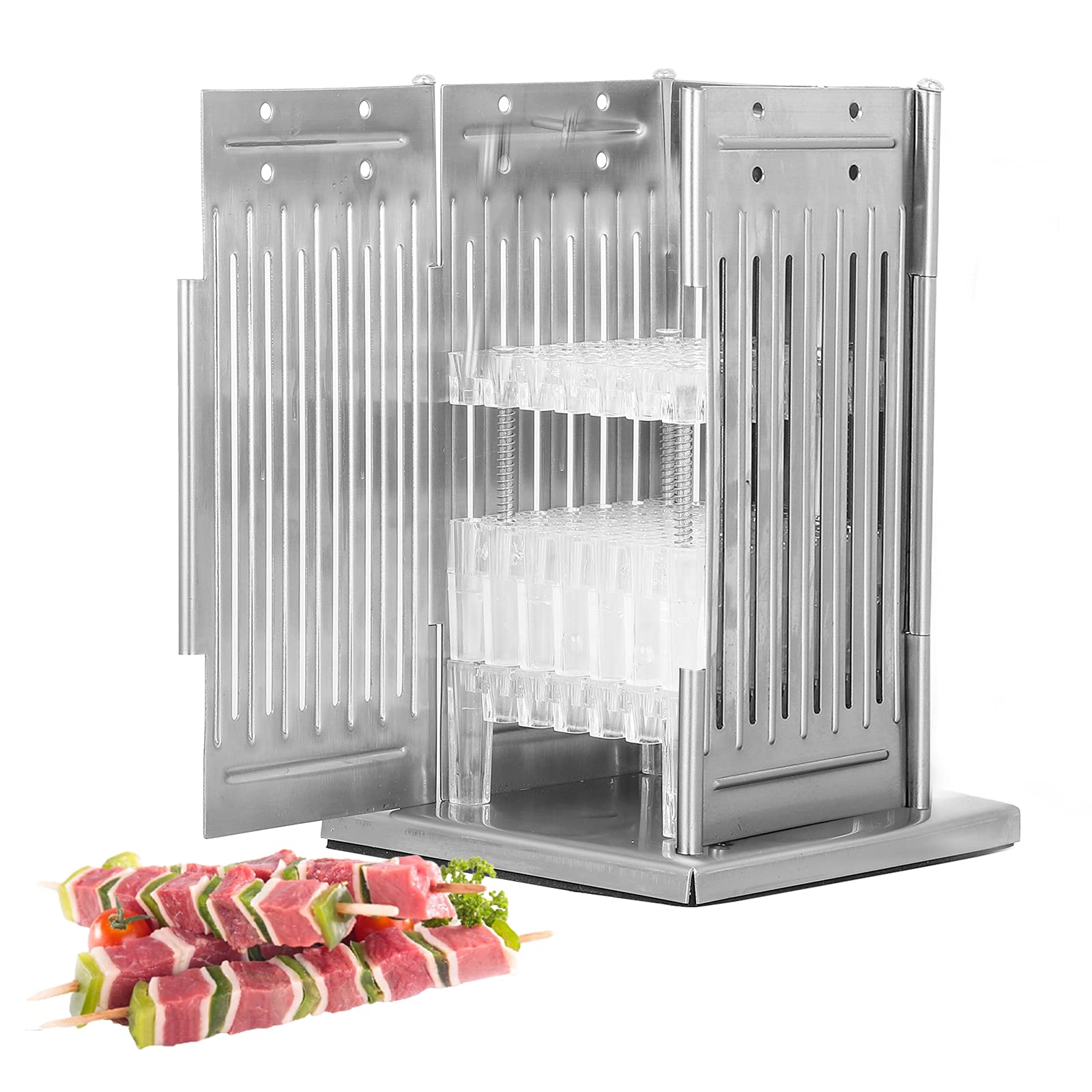 MXBAOHENG 49-Hole Kebab Maker Machine - Stainless Steel Skewer Box for BBQ, Grilling & Kitchen Use - Perfect for Parties, Camping & Outdoor Cooking