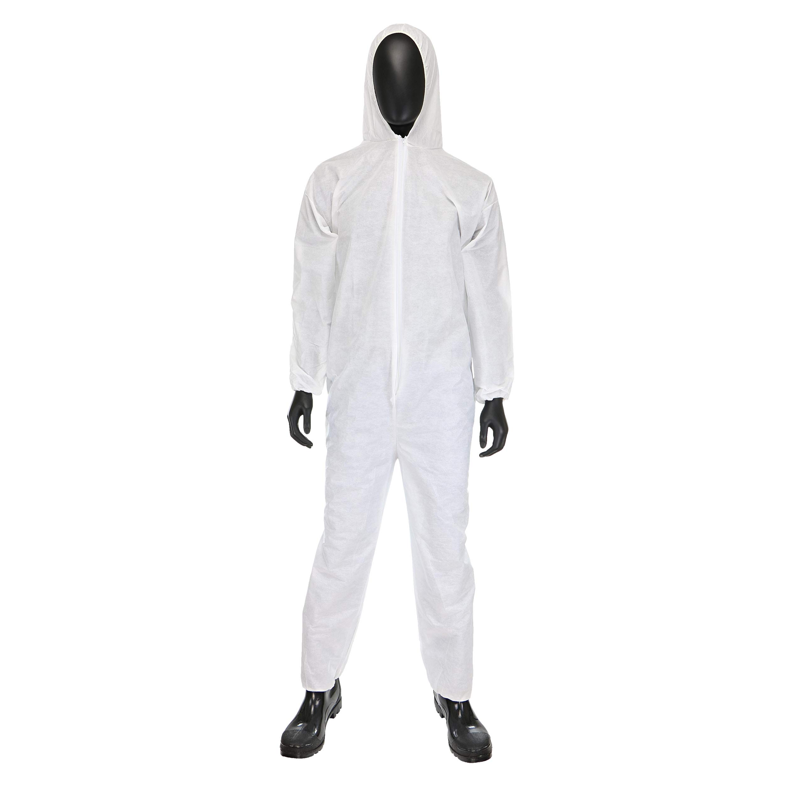 West Chester C3856 SMS Coverall - Pack of 25 White 4X-Large Safety Workwear with Hood & Elastic Wrist/Ankles - Ideal for Construction, Painting, Chemical Handling & Industrial Protection