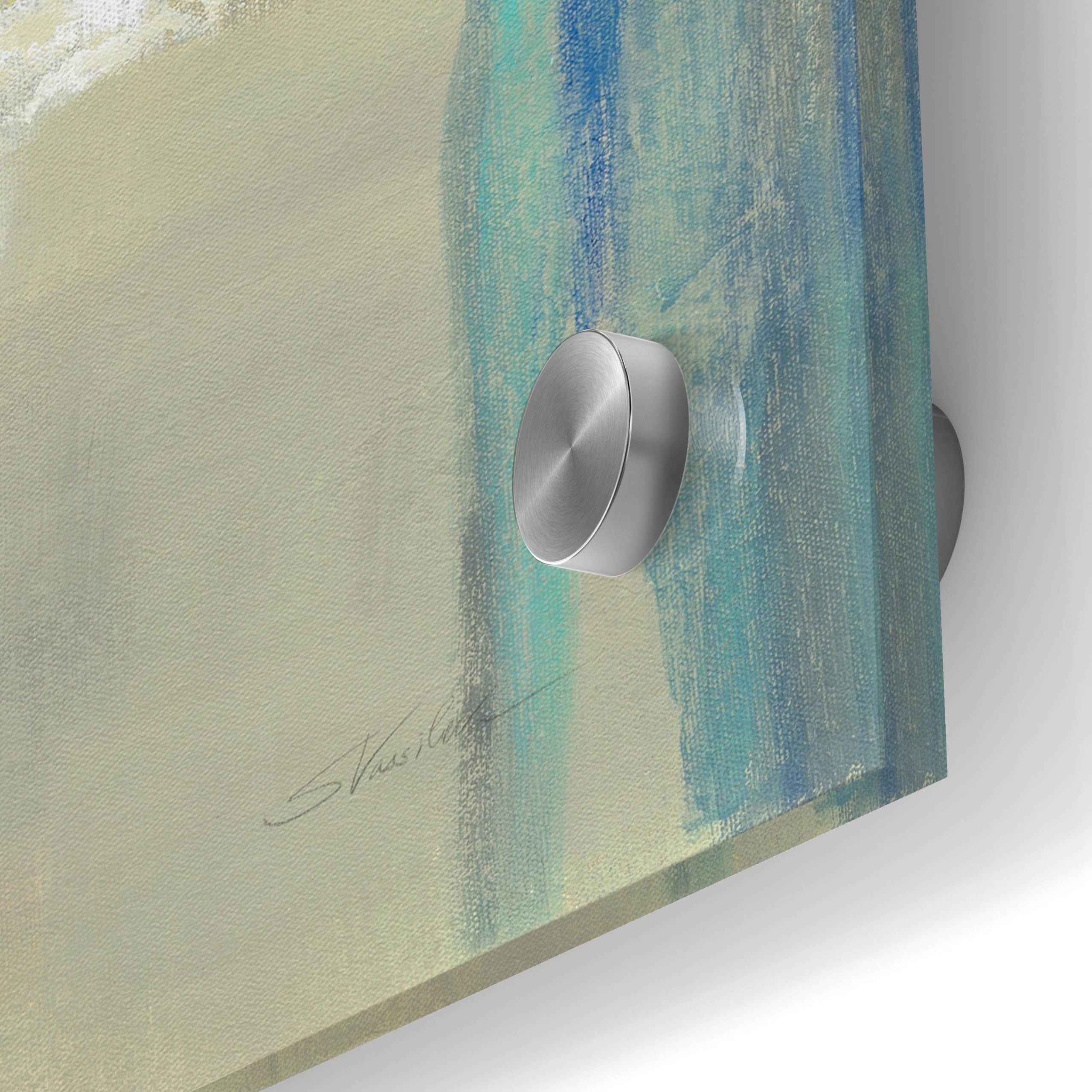 Silvia Vassileva 'Spring Water' Acrylic Glass Wall Art - 24x24 Inch Modern Abstract Painting for Living Room, Bedroom & Office Decor