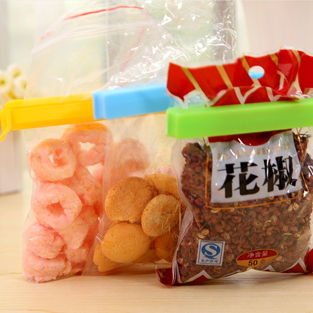 ANVAK 12-Pack 4.4 Inch Food Storage Bag Clips - Colorful Reusable Kitchen Bag Sealer Clamps for Chips, Snacks, Cereal - Perfect for Pantry Organization & Food Freshness Preservation
