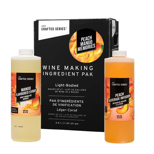 Premium DIY Fruit Wine Making Kit - Craft Up to 30 Bottles (6 Gallons) of Peach Mango Wine at Home | Perfect for Gifts, Parties & Home Brewing Enthusiasts
