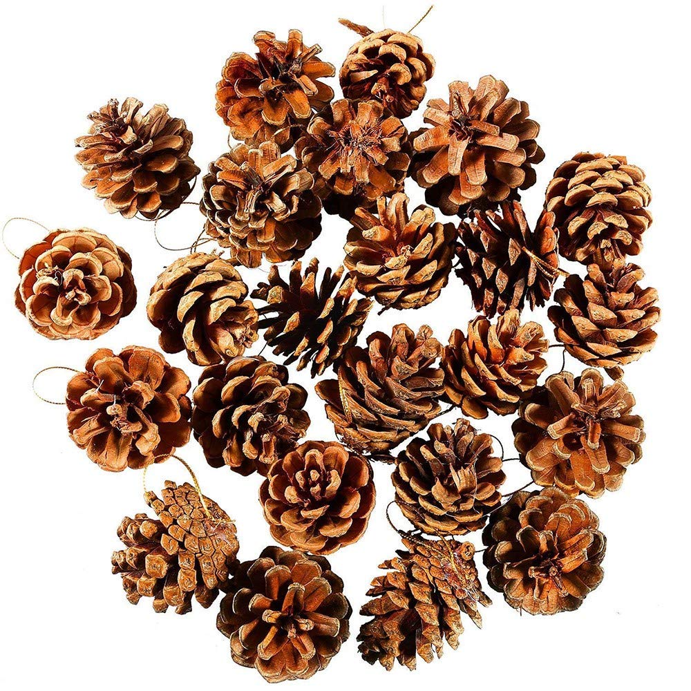 50pcs Christmas Hanging Cones - Festive Tree Ornaments for Holiday Party Decorations, Xmas Baubles for Home, Car & Mirror Decor - Perfect for Christmas Trees, Gift Wrapping & Seasonal Celebrations