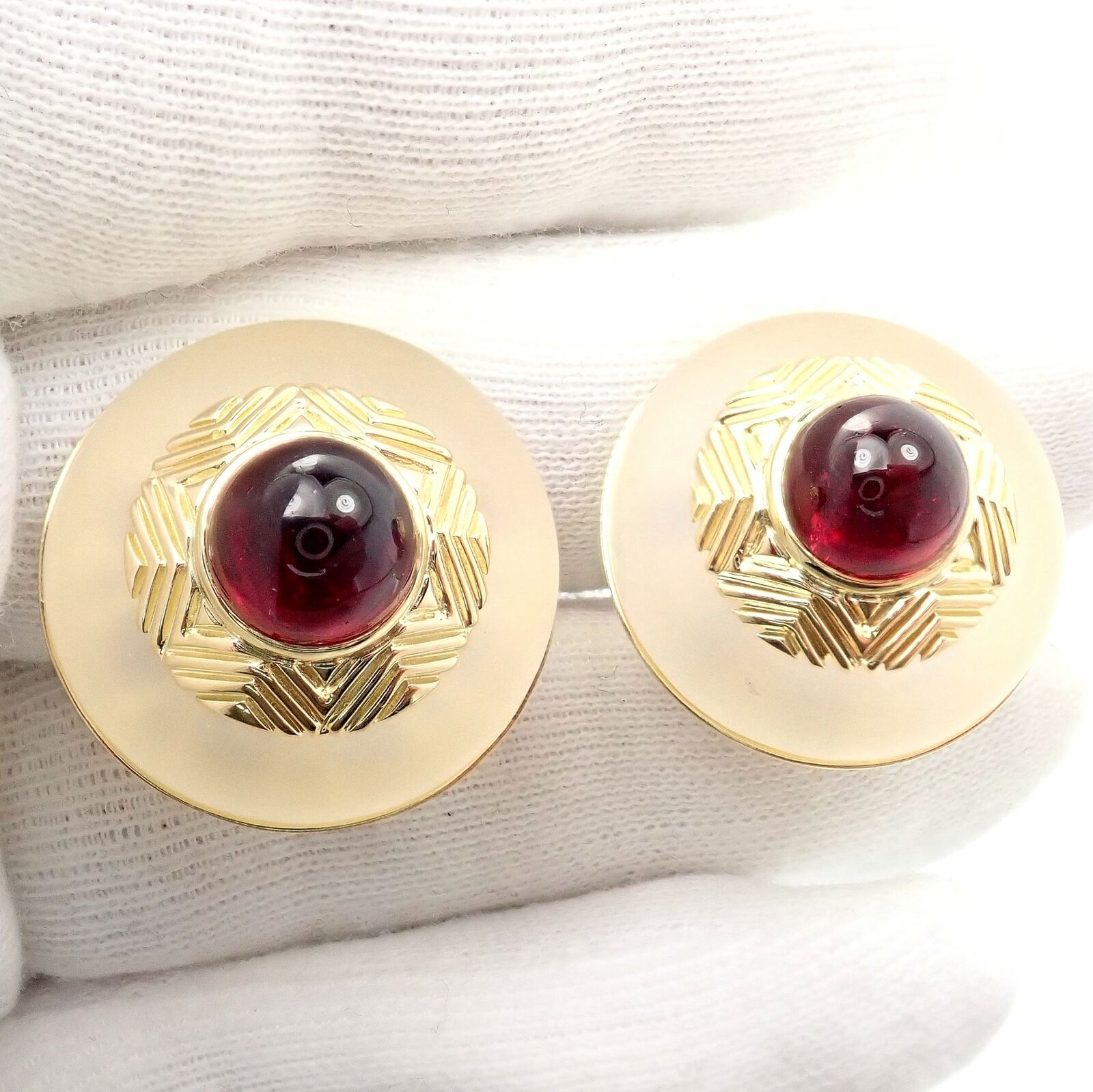 Vintage Authentic Tiffany & Co. 18k Yellow Gold Tourmaline Crystal Earrings - Rare Luxury Jewelry for Women, Gift for Anniversary & Special Occasions