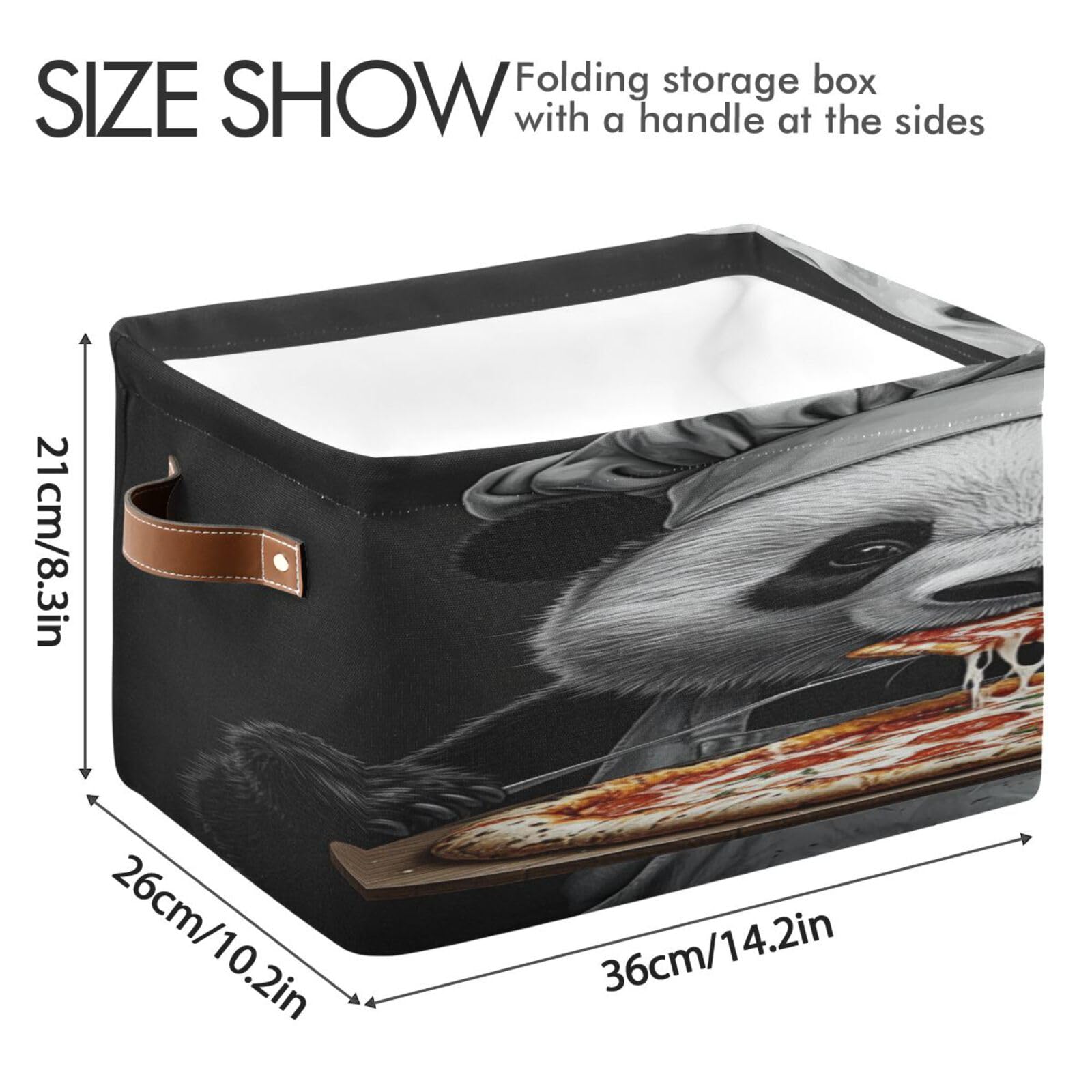 Large Foldable Storage Baskets with Handles - 2 Pack Panda Design for Home Organization, Closet & Shelf Storage | Perfect for Bedroom, Bathroom, and Kitchen Organization