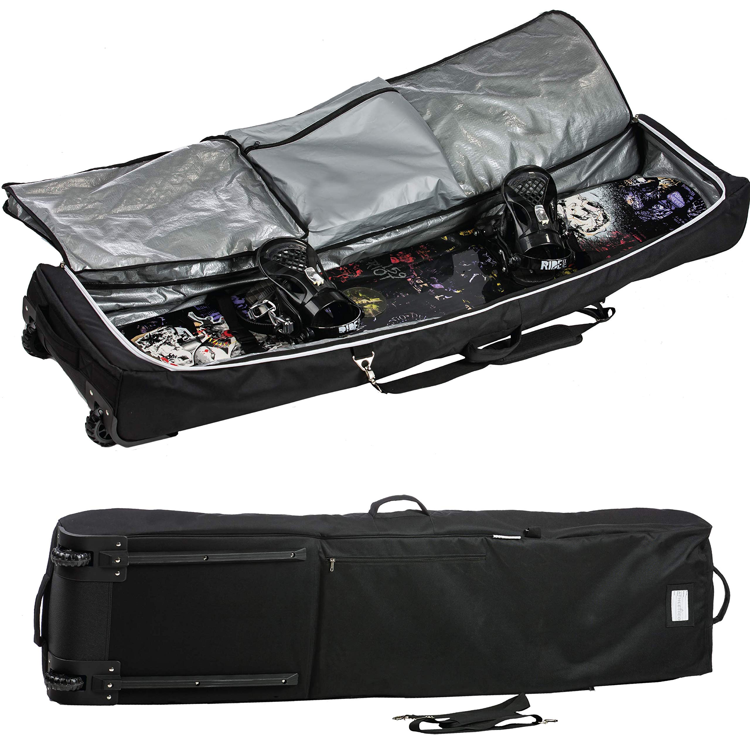Athletico Conquest Padded Snowboard Bag with Wheels - Waterproof Travel Bag for Single Snowboard & Boots | Durable Protection for Airplane Travel & Winter Sports Gear Storage