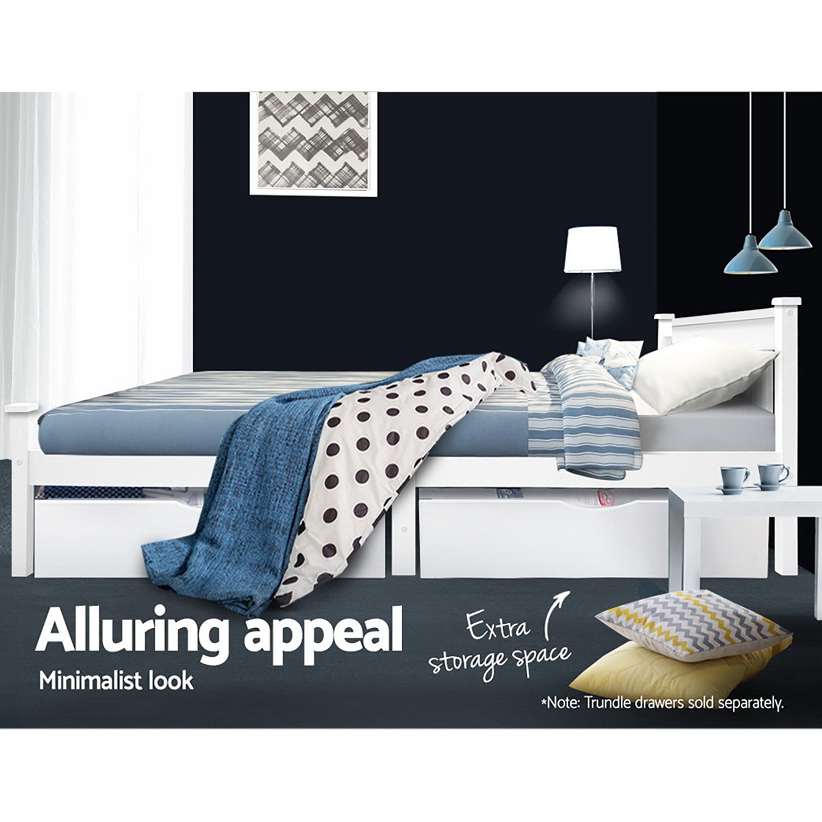 Premium Cottesloe Wooden King Single Bed Frame - White Finish | Perfect for Kids' Rooms, Guest Bedrooms & Small Spaces
