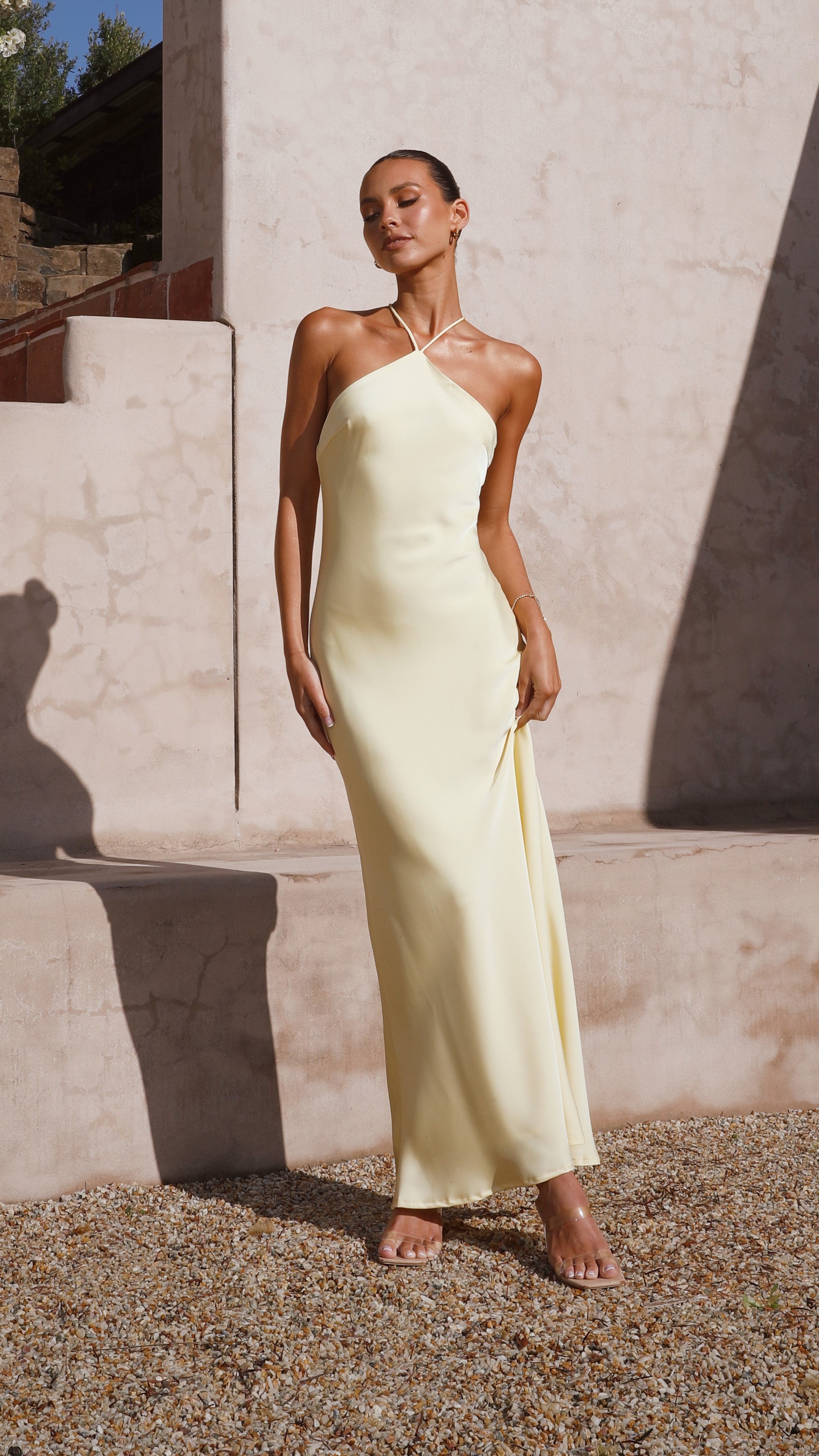 Chiara Maxi Dress for Women - Flowy Long Summer Dress in Yellow | Perfect for Beach, Vacation & Casual Outings