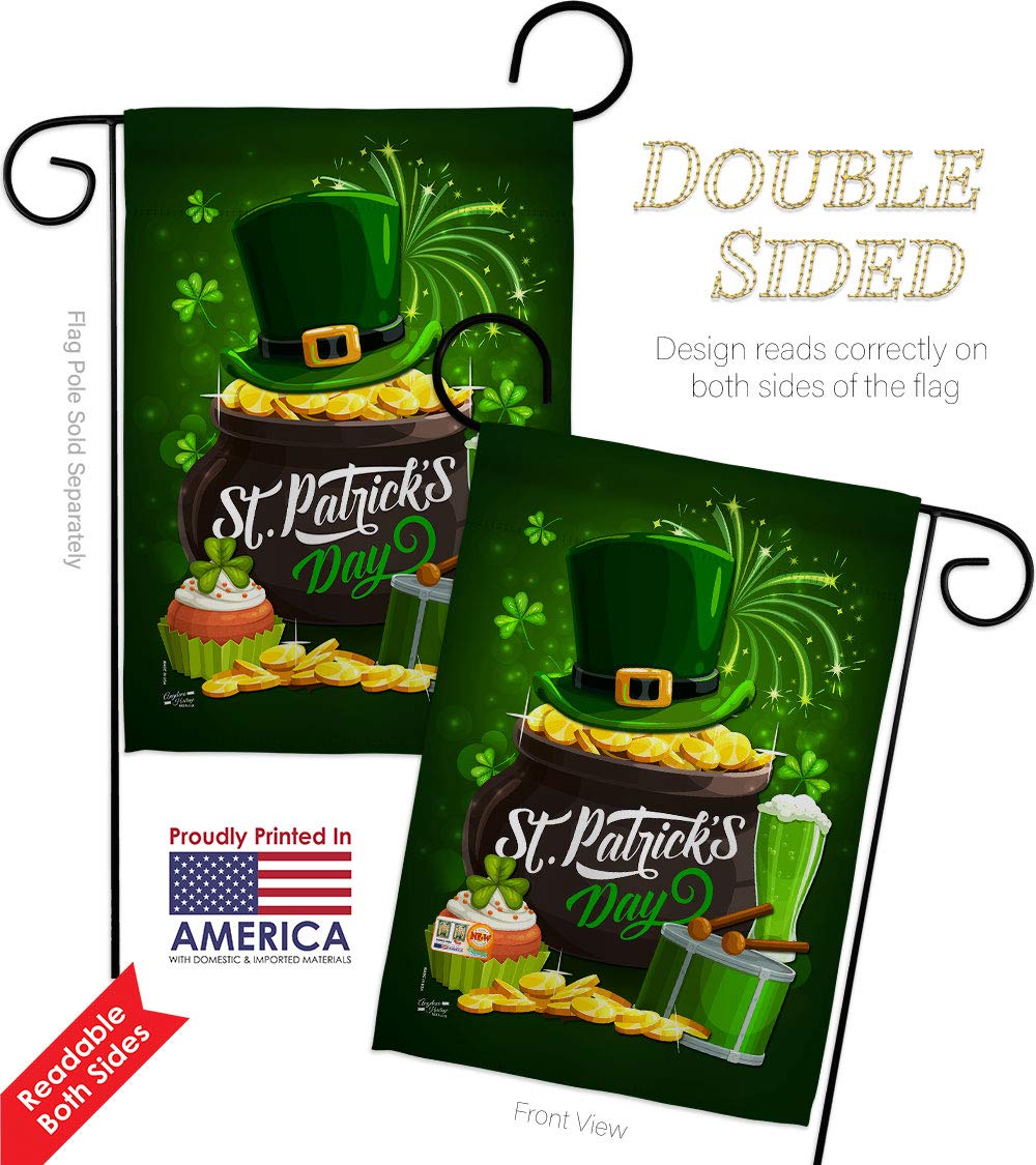 St. Patrick's Day Garden Flag Set - Double-Sided Shamrock Decor for Yard & Home