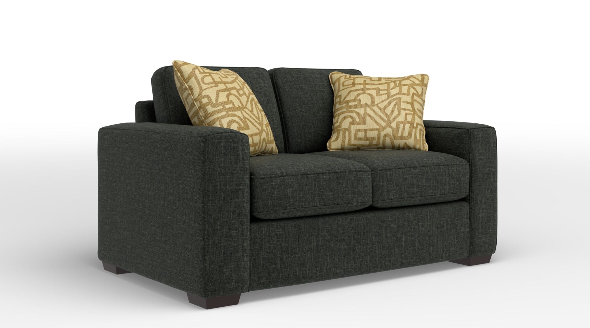 Celeste Loveseat Sofa - Bondi Dark Grey Fabric - Compact 2-Seater Couch for Small Spaces, Living Room, Apartment & Office