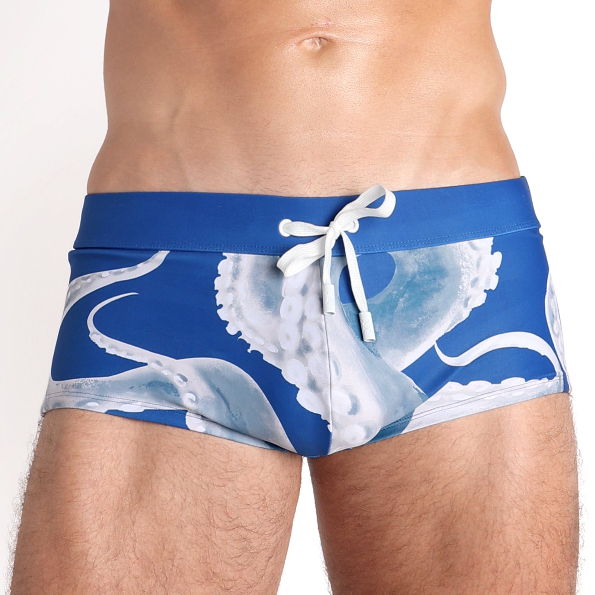 Men's Blue Octopus Tentacle Swim Trunks - Quick Dry Beach Shorts for Swimming, Surfing & Summer Vacations