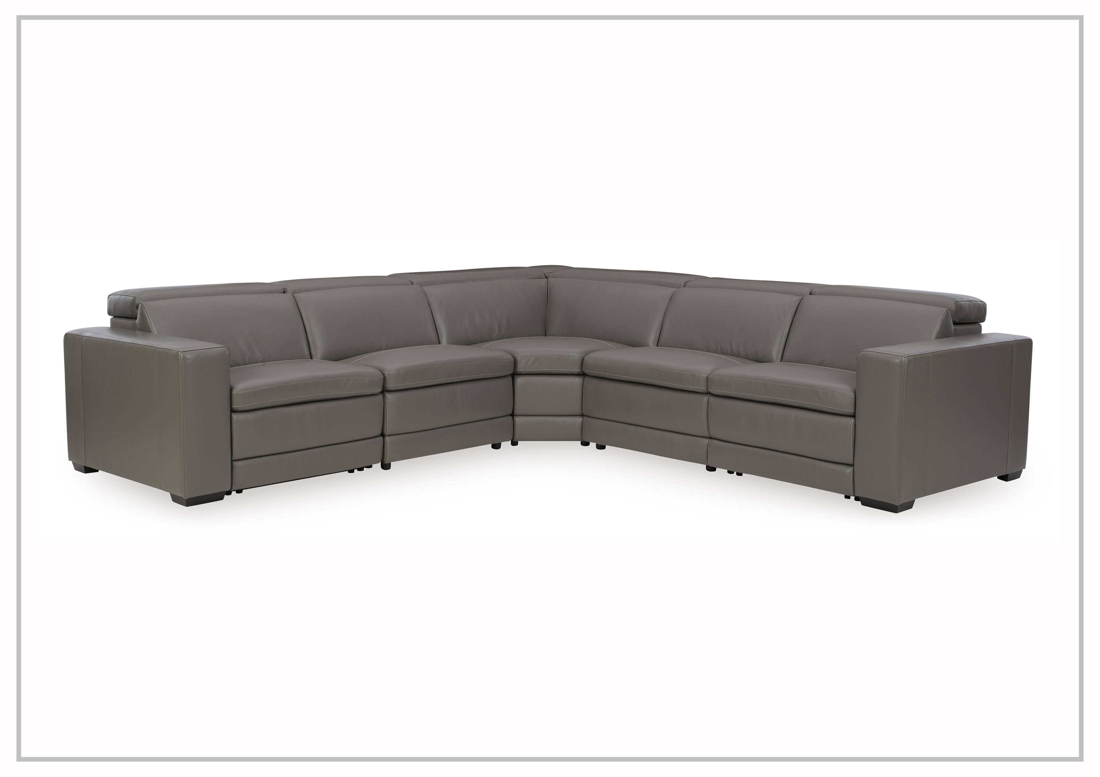 Gio Italia Titan 5-Seater Power Reclining Sectional Sofa - Modern L-Shaped Leather Living Room Couch with USB Charging Ports | Perfect for Family Movie Nights & Home Theater Lounging