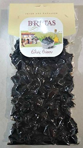 Premium Greek Thassos Olives 250g (8.81 Oz) - Natural Kalamata Style Pitted Olives for Salads, Charcuterie Boards & Mediterranean Recipes