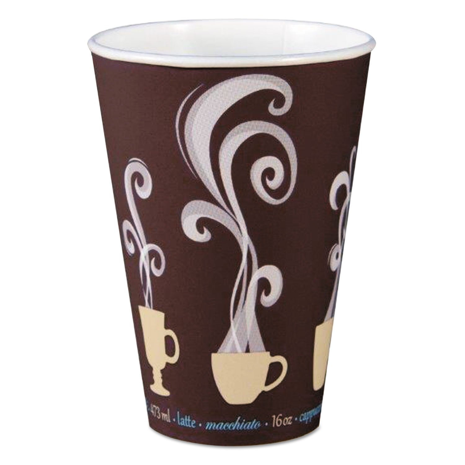 Solo ThermoGuard 16 oz Insulated Paper Hot Cup with Steam Print - 600 Count (DWTG16ST) - Perfect for Coffee, Tea & Hot Beverages in Cafes, Offices & Takeout