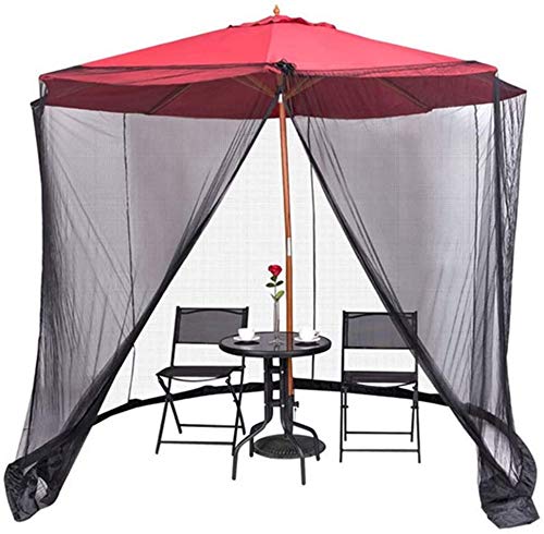Premium 9/10FT Outdoor Shade Sail & Mosquito Net Cover - UV Protection Garden Umbrella Screen, Bug Netting for Patio, Deck, Poolside & Backyard