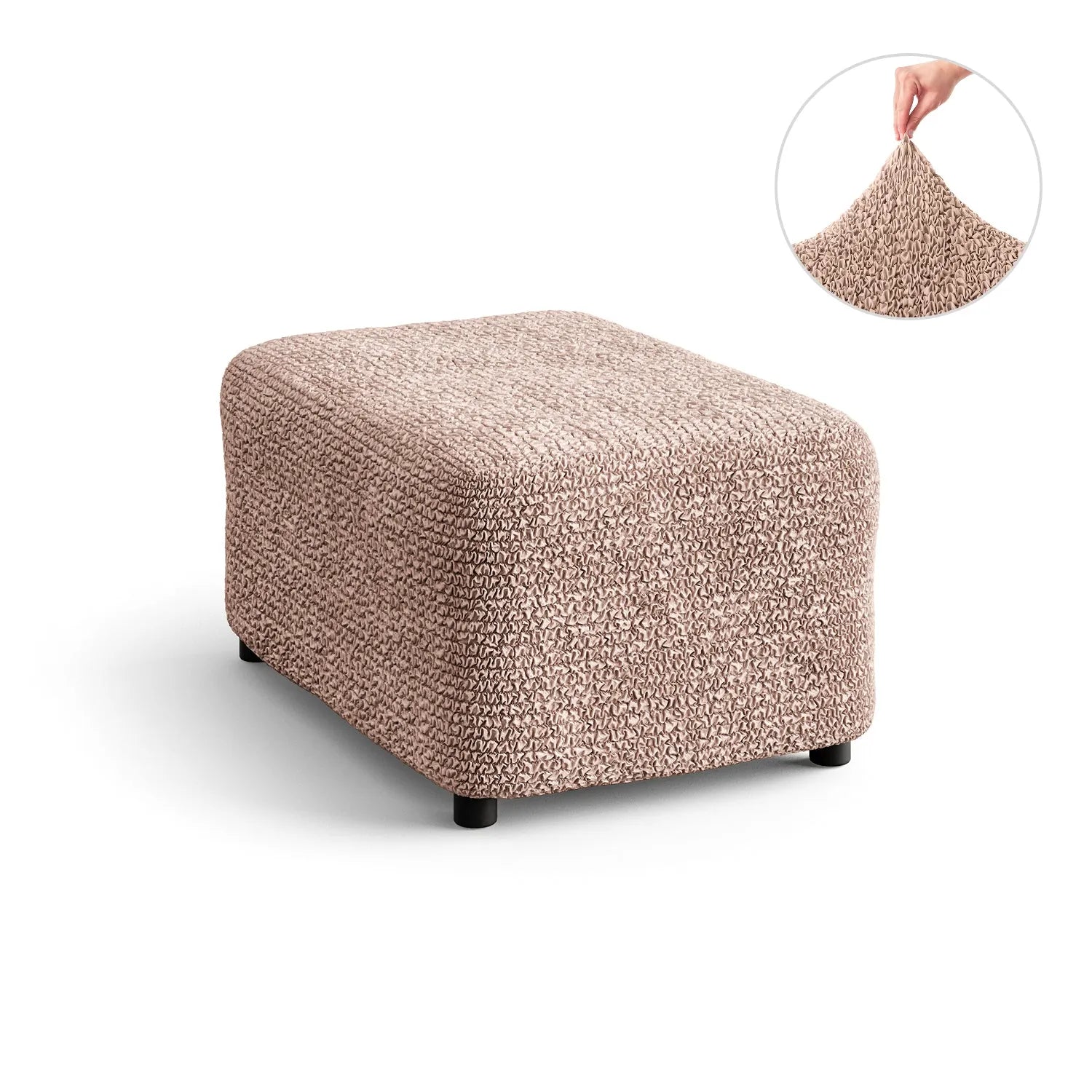 Microfiber Ottoman Slipcover Medium Size - Stretchable Furniture Cover for Living Room, Bedroom & Office - Easy to Clean & Durable Home Decor