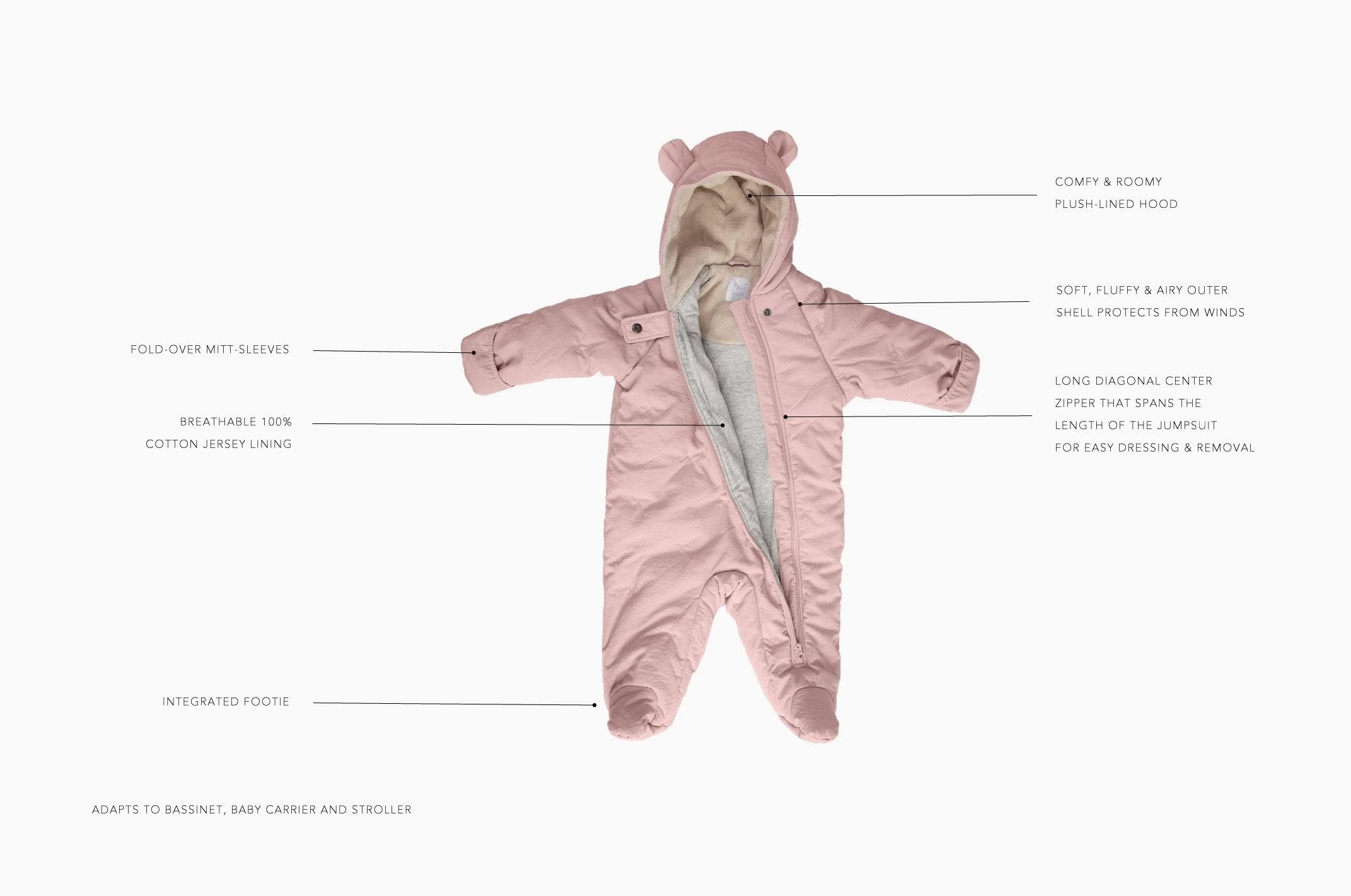 7AM Enfant Baby Jumpsuit Coat - Airy Zipper Jumpsuit for Boys & Girls | Water Repellent, Soft Cotton, Warm Winter Wear | Perfect for Outdoor Play, Stroller Walks & Cold Weather Adventures
