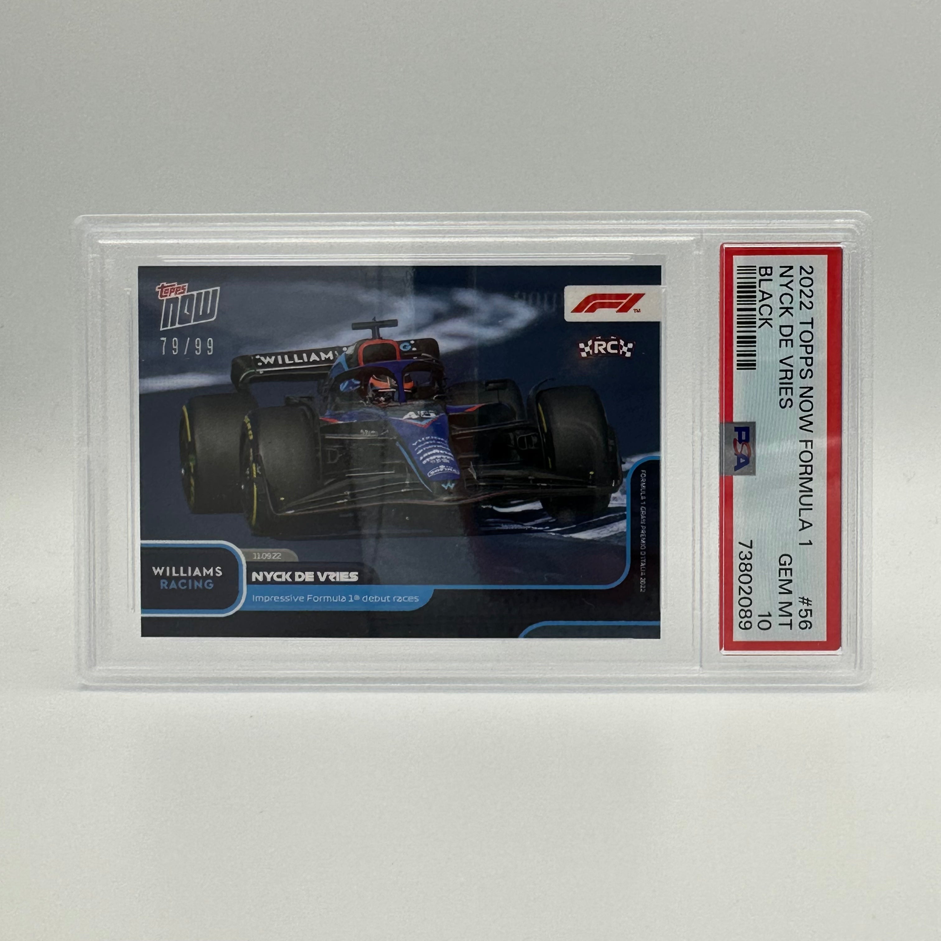 PSA 10 Graded 1979/99 NYCK DE VRIES #56 Black Racing Card - Perfect for Collectors, Sports Memorabilia & F1 Racing Fans