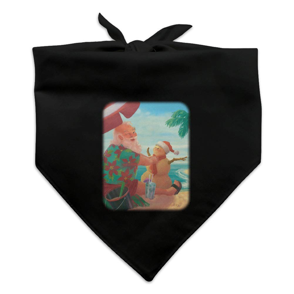 Christmas Santa Claus Beach Vacation Dog Bandana - Festive Pet Bandana for Holidays, Parties & Outdoor Adventures