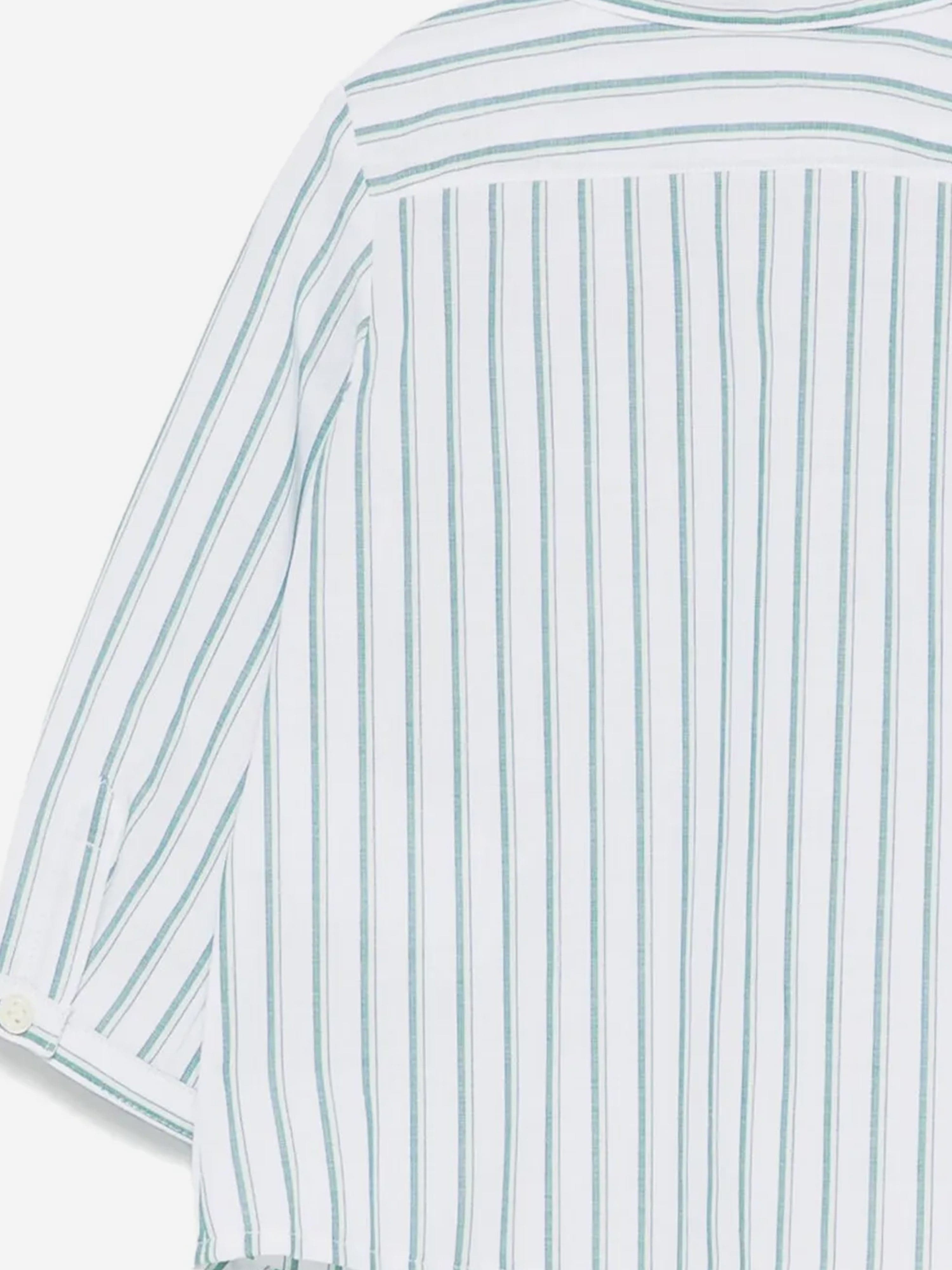 Green Striped Micro Shirt for Baby Boys - Soft & Comfortable Cotton Top for Casual Wear & Special Occasions