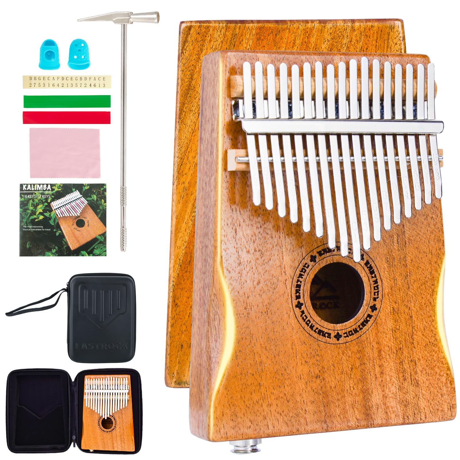 EASTROK 17-Key Professional Electric Kalimba Thumb Piano with Built-in Pickup & EQ - Mahogany Hand Rest for Kids, Adults & Beginners | Perfect for Live Performances, Music Therapy & Home Practice