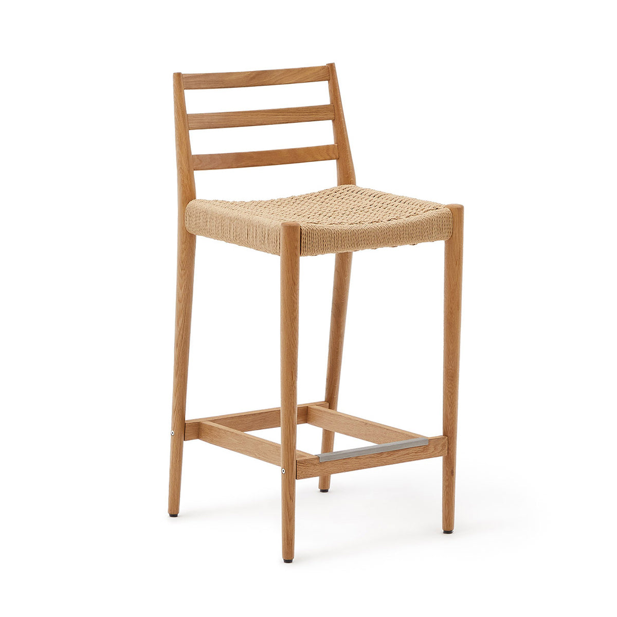Kave Home Analy Stool - Modern Bar Stool with Metal Frame & Wooden Seat - Perfect for Kitchen Island, Breakfast Bar & Home Decor