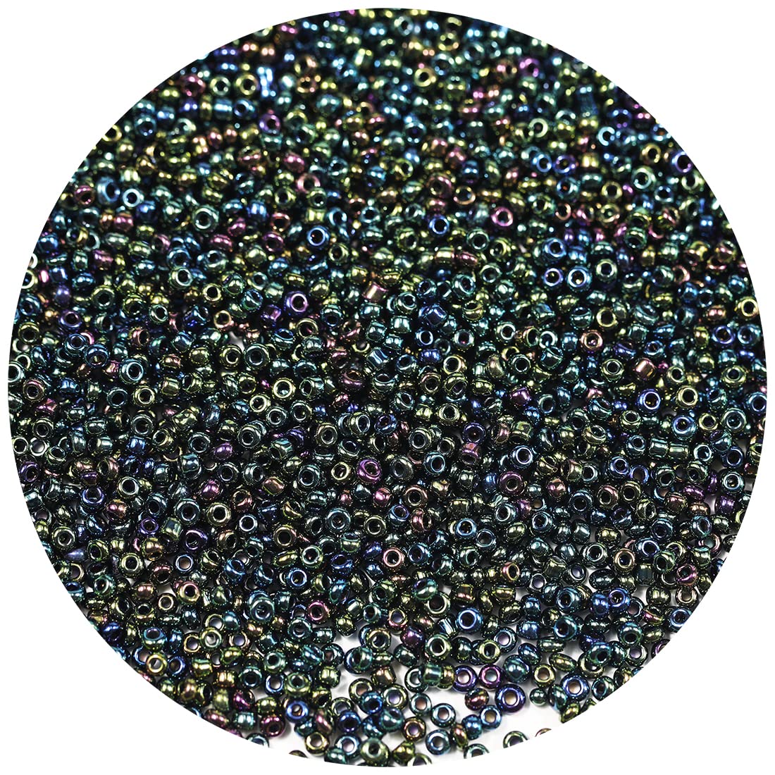 Premium 11/0 Black AB Pearl Seed Beads - 7800pcs/100g for Jewelry Making, DIY Crafts, Beading Projects | High-Quality Glass Beads for Necklaces, Bracelets, Earrings & Home Decor