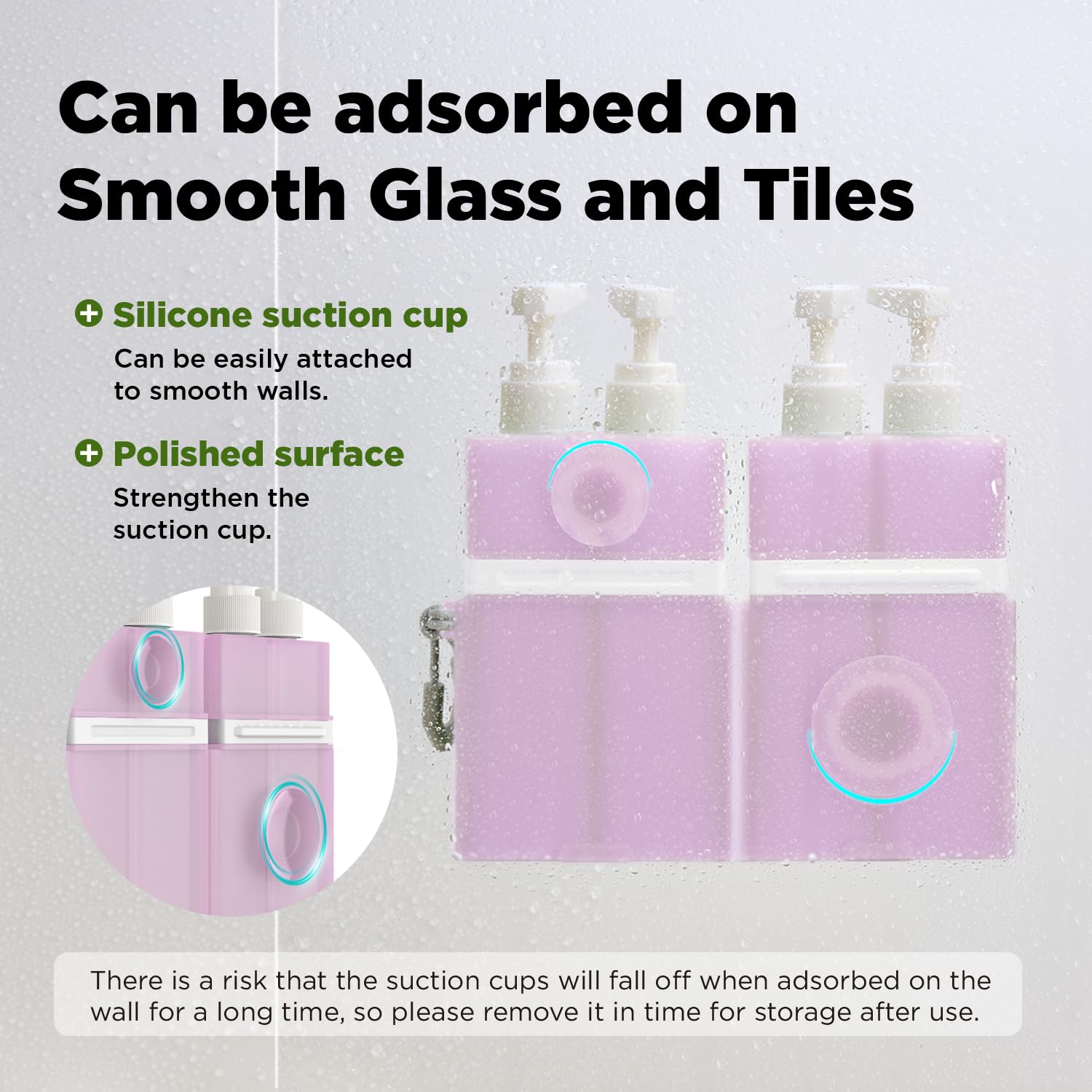 TSA Approved Travel Bottles for Toiletries - Leak Proof Shampoo & Conditioner Containers with Suction Cups (Pink) | Perfect for Airplane Carry-On, Gym & Vacation Essentials