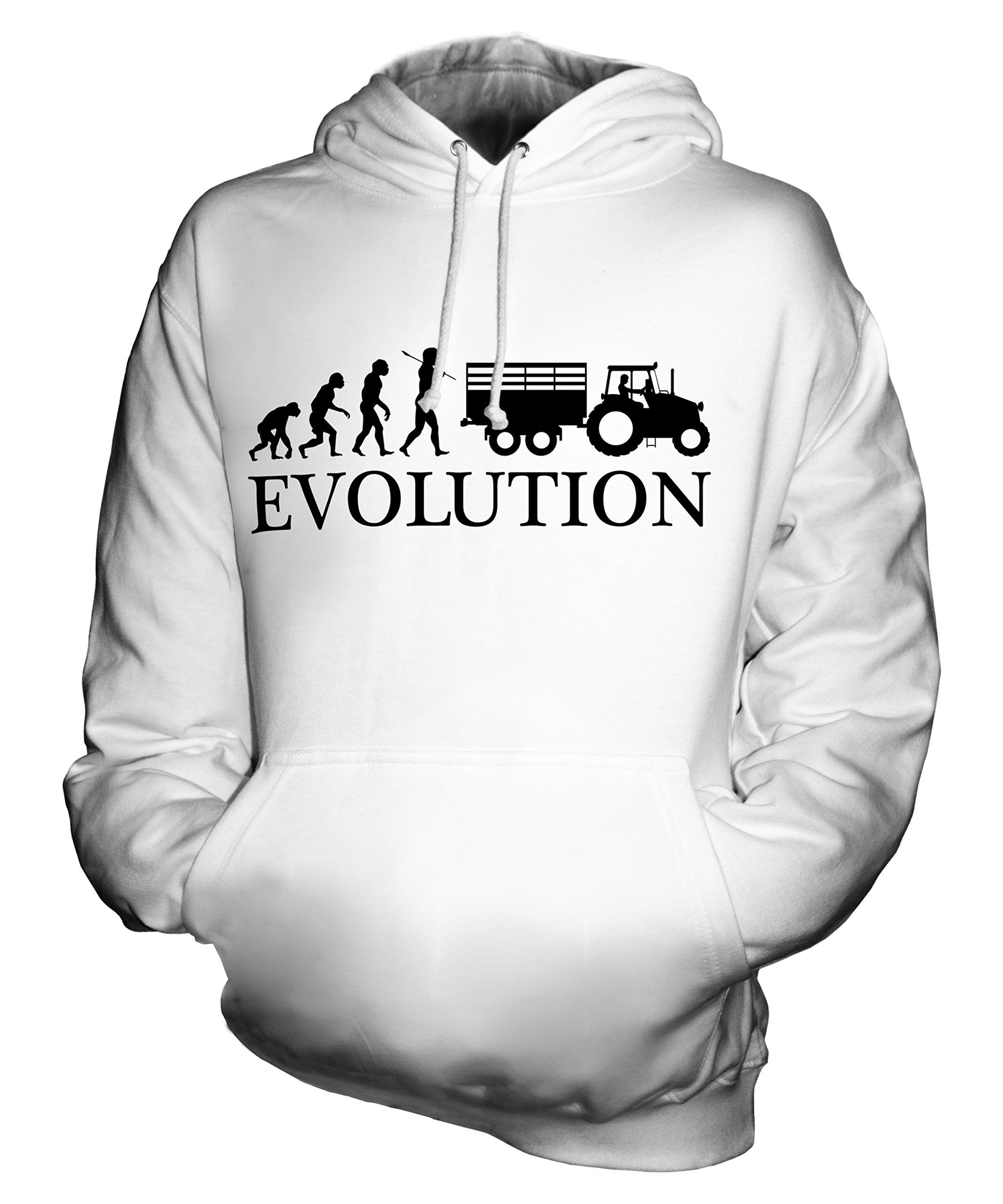 Unisex Tractor Evolution of Man Hoodie - Soft Cotton Pullover for Men & Women | Perfect for Casual Wear, Outdoor Activities & Gifts