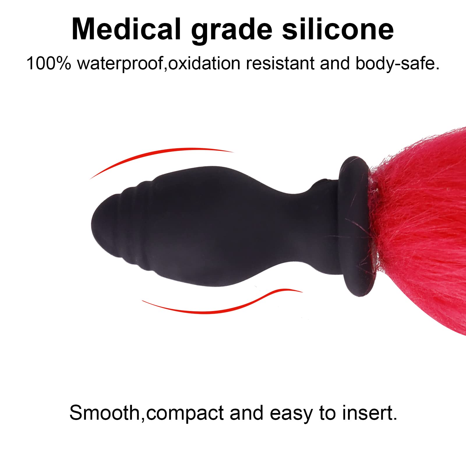 Fluffy Fox Tail Butt Plug - Smooth Silicone Anal Plug with Long Fox Tail for Women, Role Play & Cosplay - Perfect for BDSM, Adult Play & Fantasy Costume Accessories (Mix Colors)