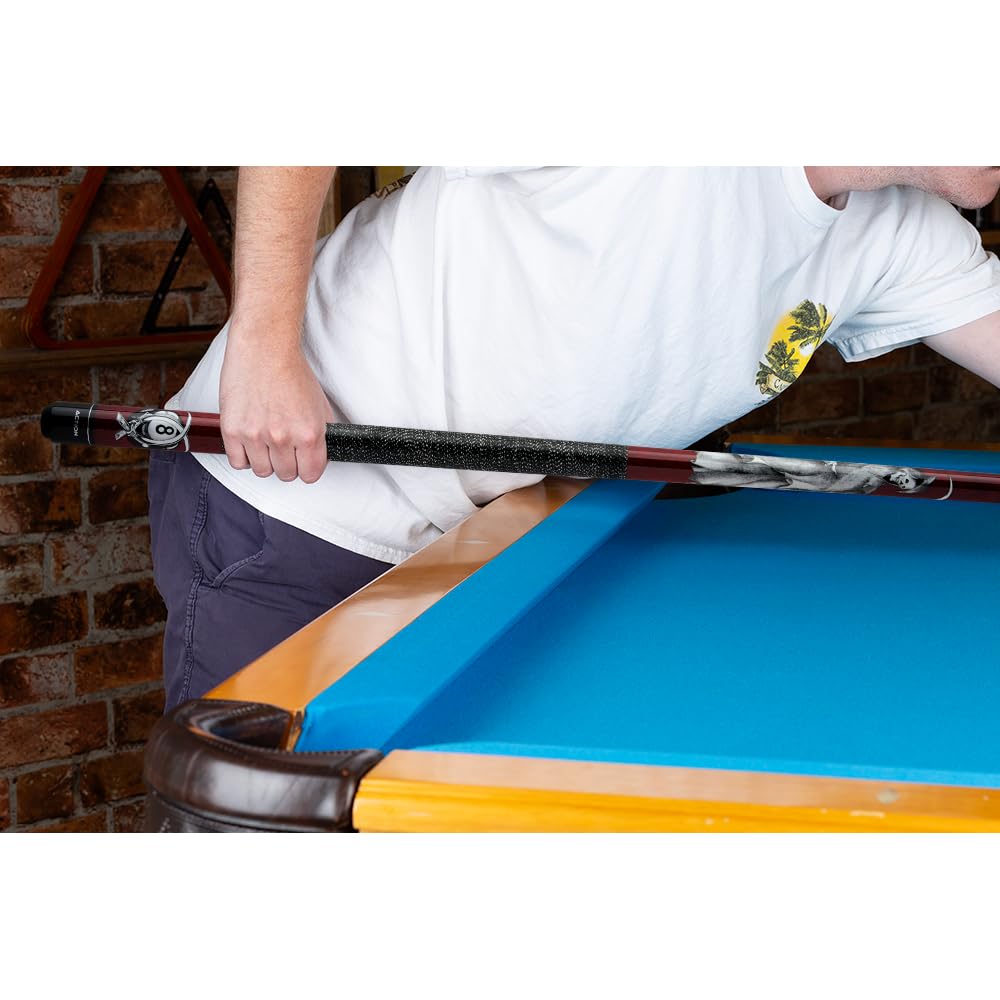 Premium Burgundy Reaper Billiard Cue Stick for Action & Adventure Pool Games - Perfect for Professional Tournaments, Home Game Rooms & Bar Entertainment