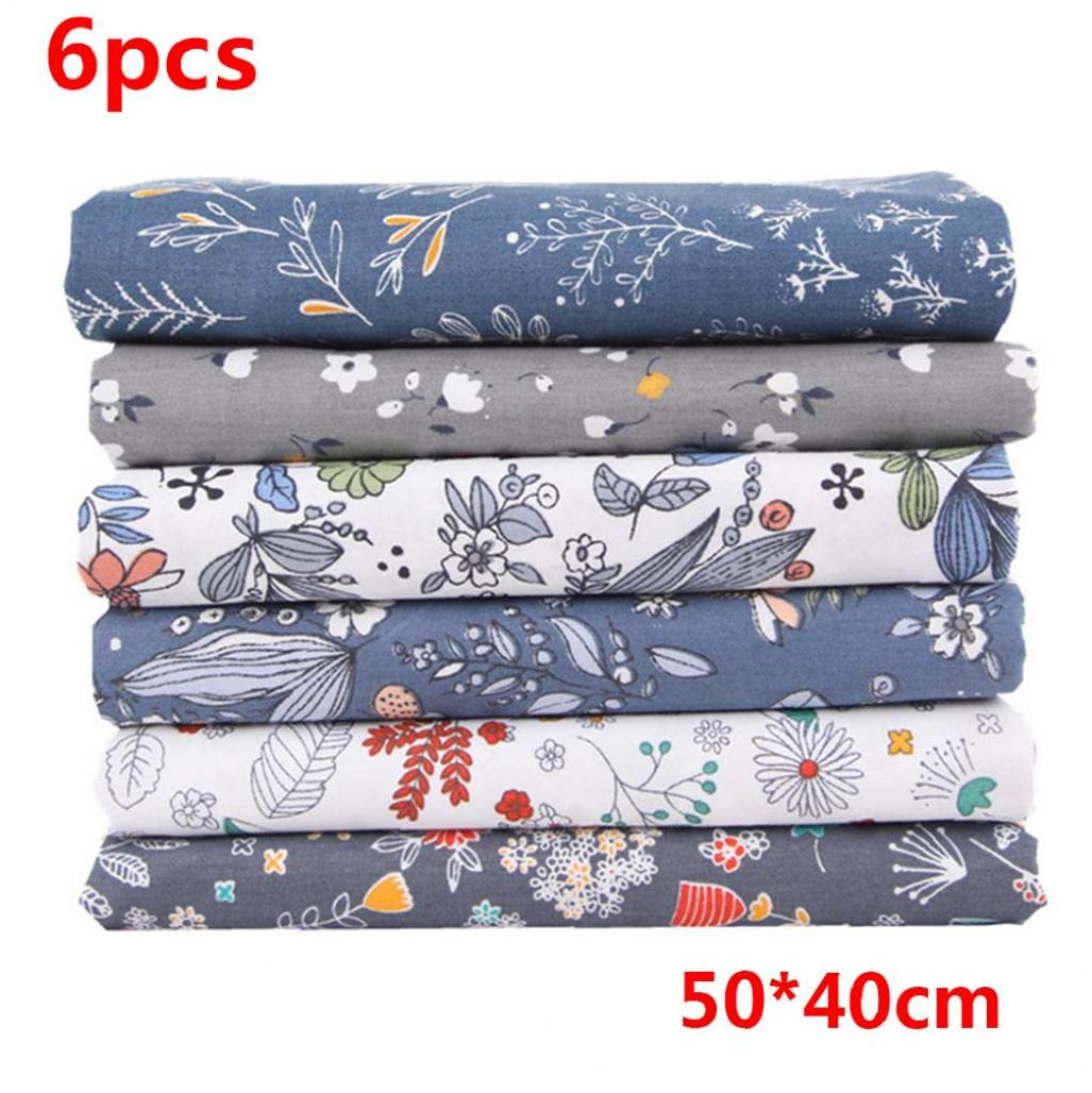 6-Piece Handicraft Patchwork Fabric Bundle for Sewing & Quilting - Premium Cotton DIY Floral Cloth - Perfect for Quilts, Home Decor, and Craft Projects