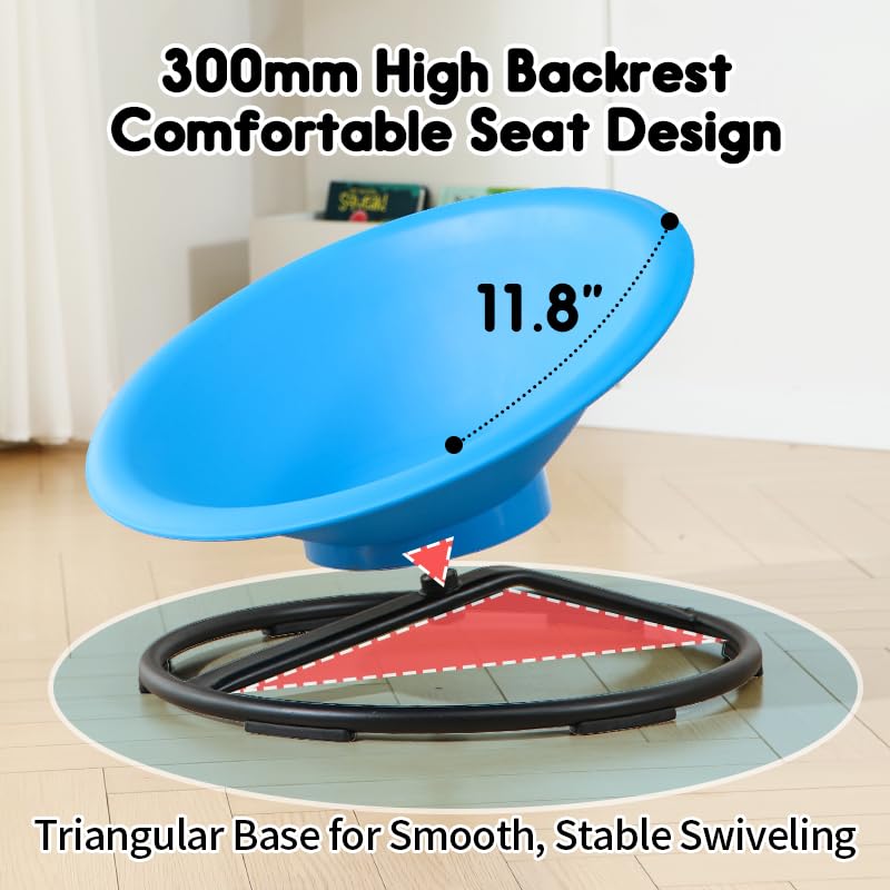 Sensory Spinning Chair for Autistic Kids - Sit & Spin Toy for Ages 3+ | Motor Skills Development Swivel Chair | Indoor/Outdoor Educational Activity Toy (Blue) - Perfect for Therapy, Playrooms & Backyard Fun