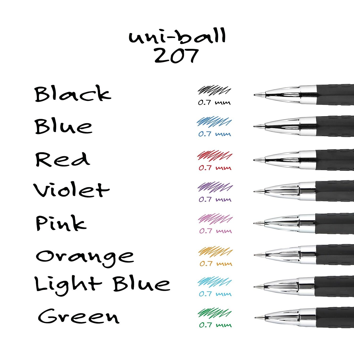 uni-ball 33952 Signo Gel 207 Retractable Roller Ball Pen - Medium Point, Red Ink, Pack of 12 - Smooth Writing for Office, School & Art Projects