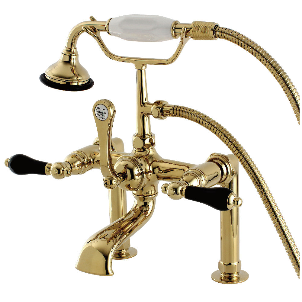 Vintage AE104T1PKL Duchess Deck Mount Clawfoot Tub Faucet - Antique Brass Finish, 4-Hole Installation, Perfect for Bathroom Renovation & Victorian Style Decor