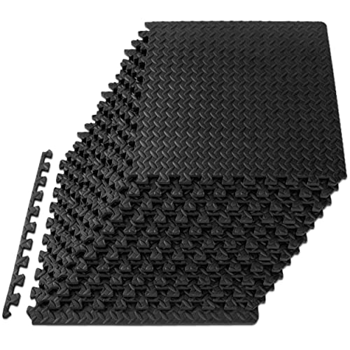 Black - 1/2 Inch - 48 Sq Ft - 12 Tiles