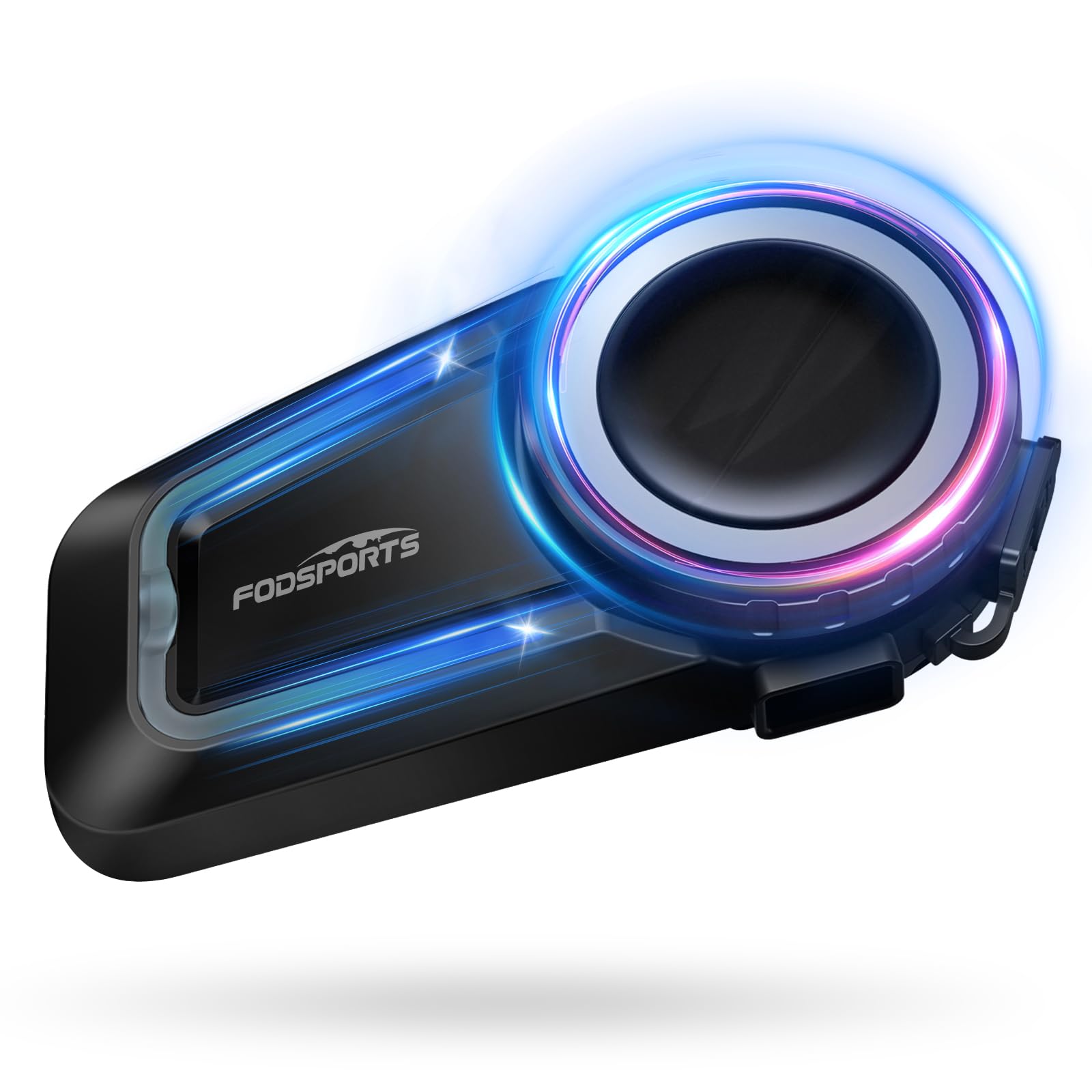 Fodsports FX7 10 Riders Motorcycle Bluetooth Headset - Dual Chip Helmet Communication System with Audio Multitasking, Music Sharing & Noise Cancellation (CVC/ENC) - FM Radio - Ideal for Group Riding, Touring & Adventure Motorcycles - 1 Pack
