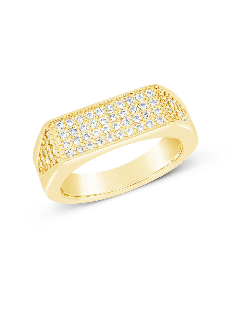 Noreen Sterling Silver CZ Signet Ring for Women - Elegant Cubic Zirconia Statement Jewelry for Everyday Wear & Special Occasions
