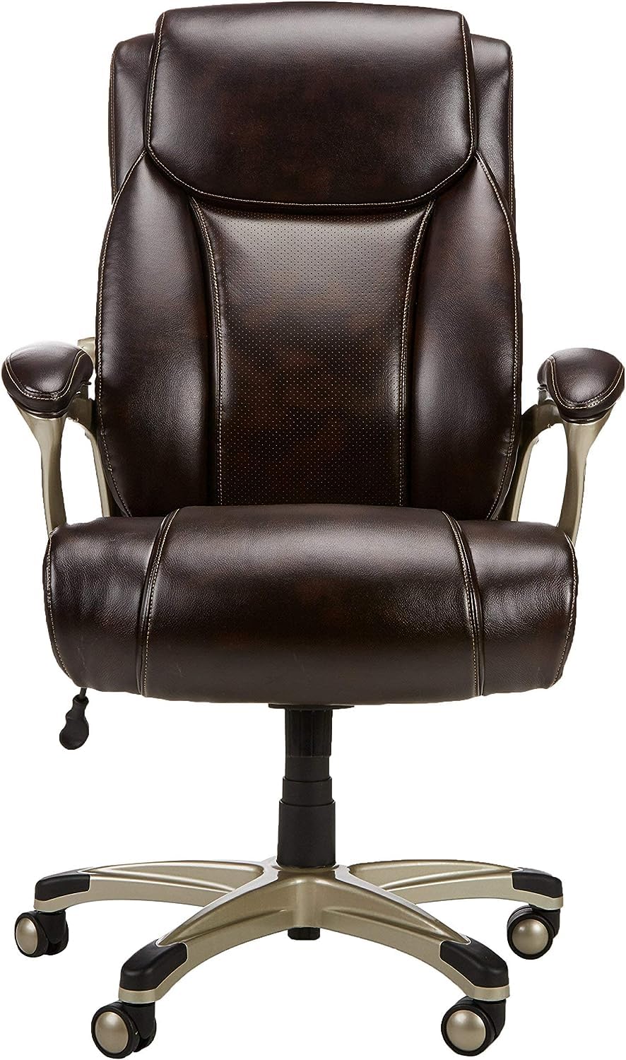 Amazon Basics Big & Tall Executive Office Desk Chair with Lumbar Support - Adjustable Height & 350 Lb Capacity - Black Pewter Finish (28.5