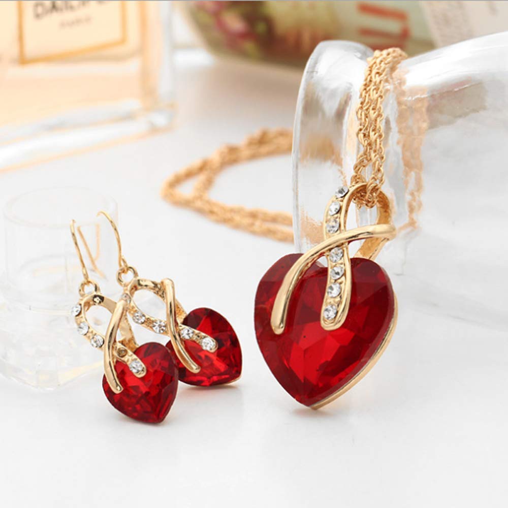 HSQYJ Fashion Snowflake Crystal Jewelry Set - Rhinestone Flower Drop Pendant Necklace & Stud Earrings for Women (Gold/Silver Plated) | Perfect Gift for Christmas, Birthday & Special Occasions