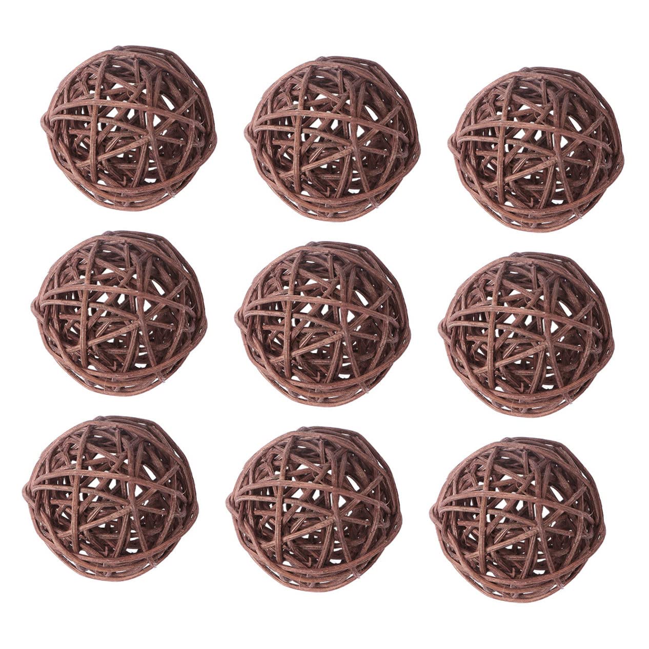 EXCEART 15-Piece DIY Rattan Hanging Balls Set - Natural Woven Decorative Ornaments for Christmas Tree, Home, Party & Wedding Decorations - Perfect for Holiday Crafts, Wall Hangings and Seasonal Displays