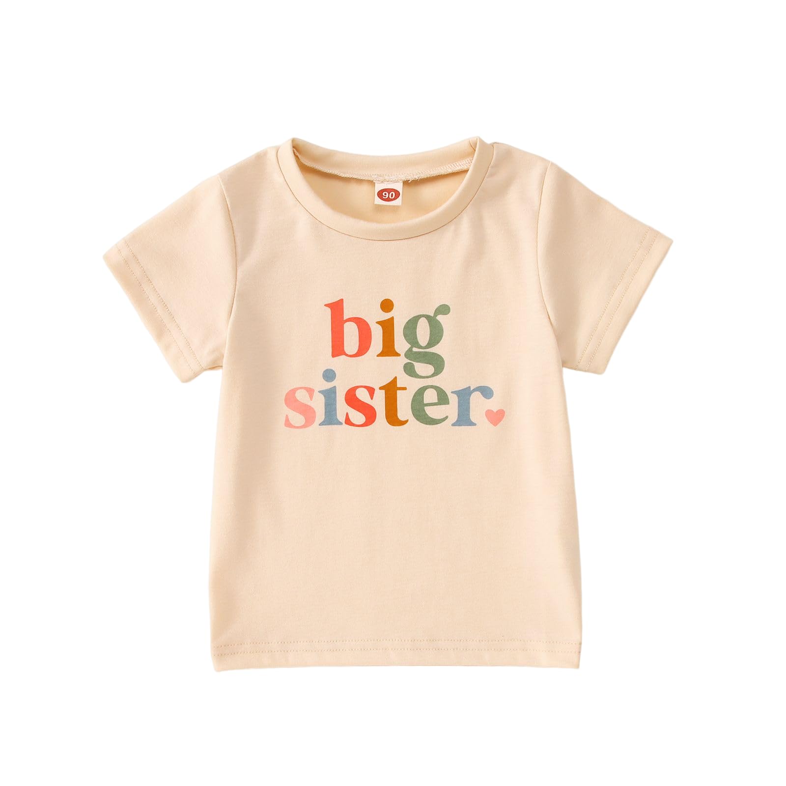 CM C&M WODRO Big Sister Toddler Shirt - Cute 'Promoted to Big Sister' Announcement T-Shirt for Little Girls | Sibling Matching Outfits | Perfect for Newborn Announcements, Sibling Photos & Family Gifts