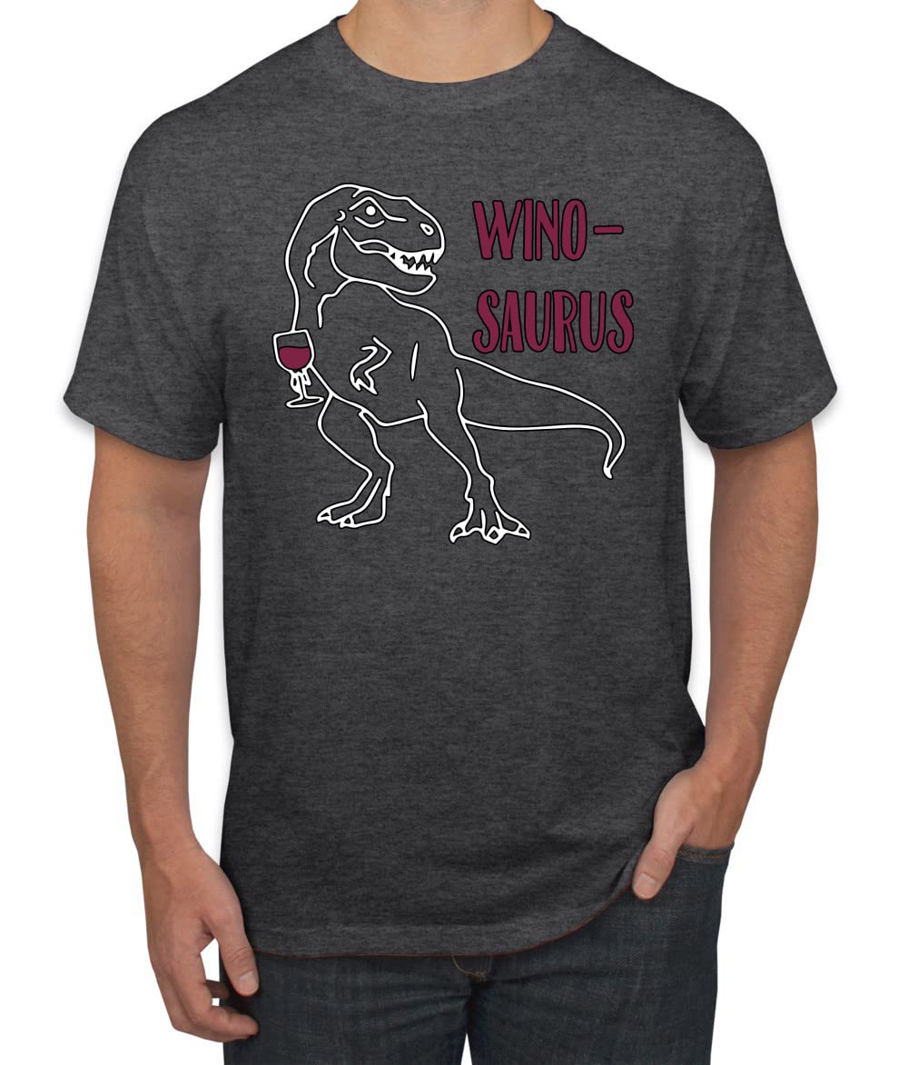 Winosaurus Funny Dinosaur Wine Lover Joke Pun Graphic T-Shirt for Men - Perfect for Wine Tasting Parties & Casual Wear