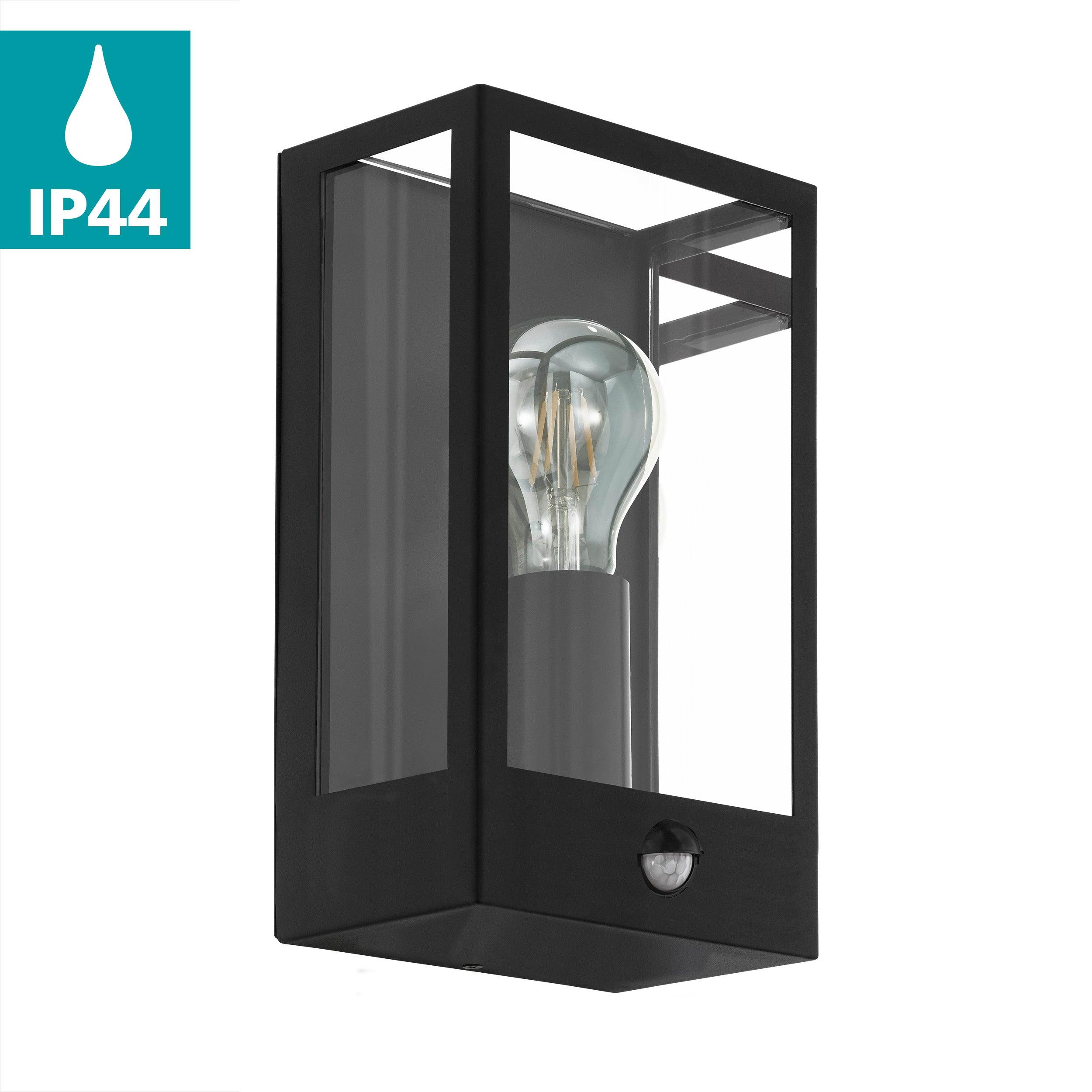 Eglo Alamonte Black Metal Outdoor Wall Light - IP44 Waterproof, Durable & Modern Exterior Sconce - Perfect for Porch, Patio, Garden & Garage Lighting