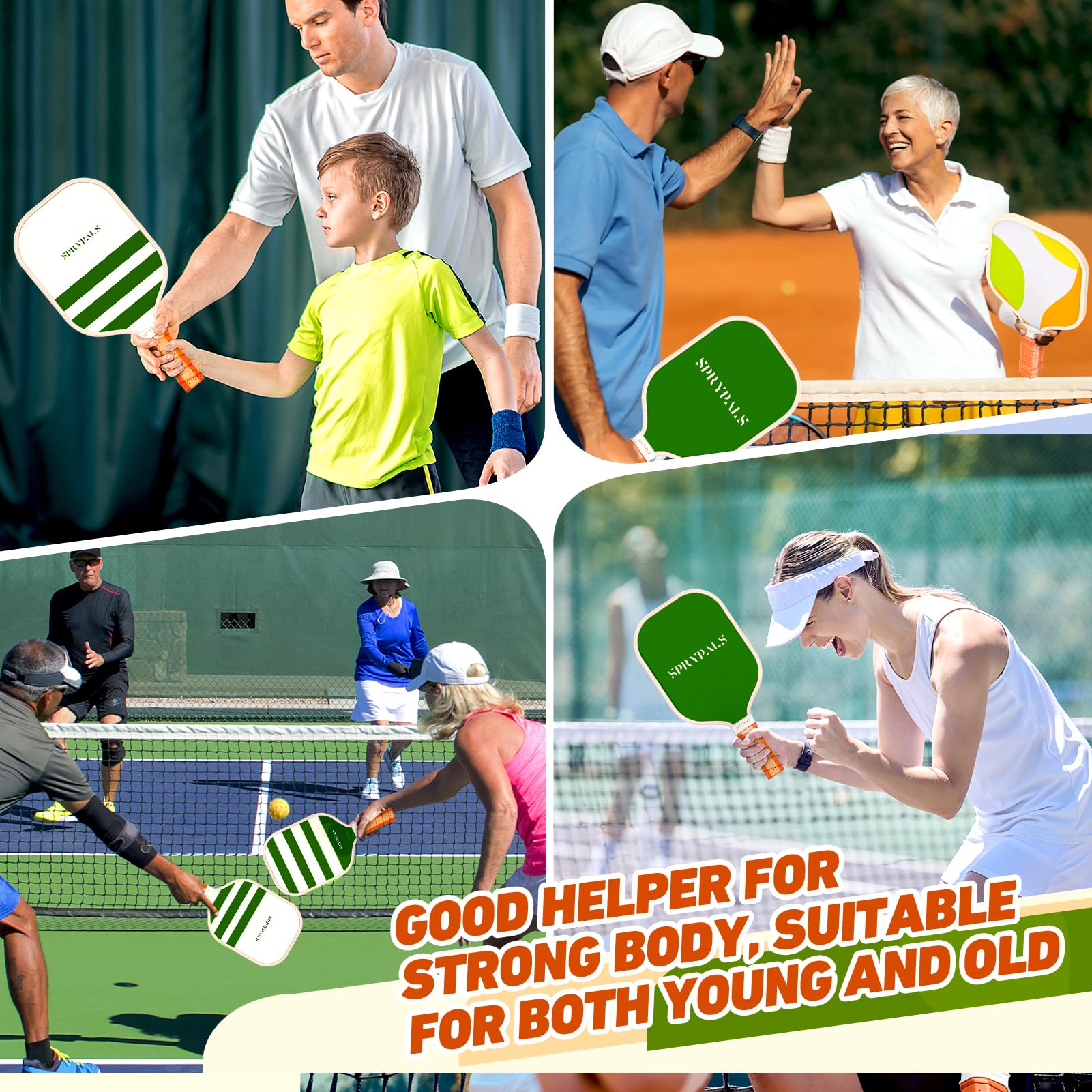 USAPA Approved Pickleball Paddles Set - Premium Graphite Pickleball Paddle with 4 Balls & Carry Bag - Perfect for Beginners, Intermediate & Pro Players - Great for Outdoor Games, Tournaments & Family Fun