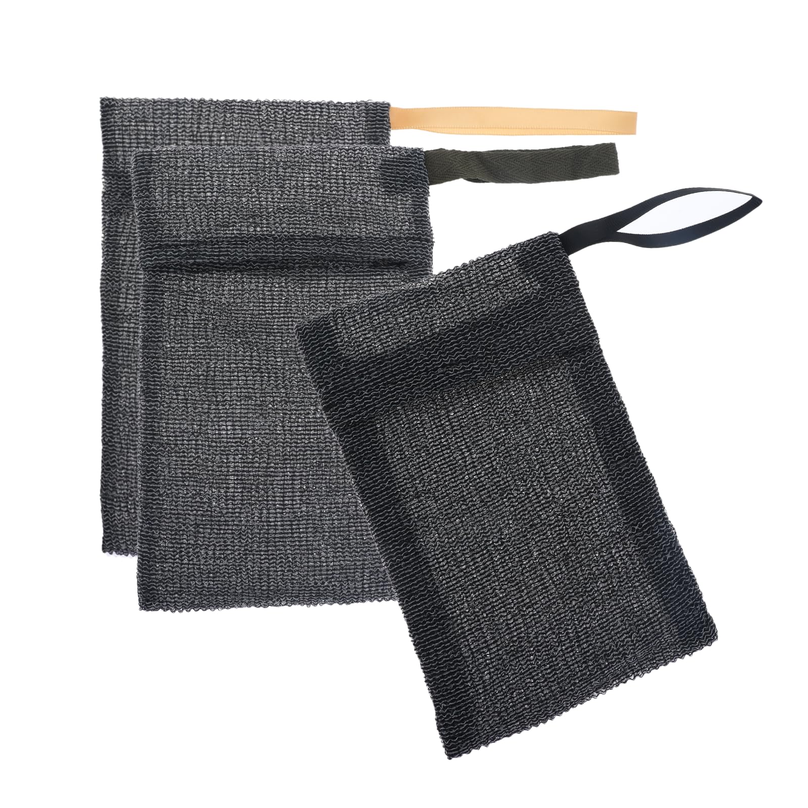 3PCS Exfoliating Soap Saver Bags - Nylon Mesh Soap Pouch with Lathering Pocket, Drying Soap Holder & Body Scrubber for Bath & Shower - Perfect for Travel, Gym & Eco-Friendly Home Use
