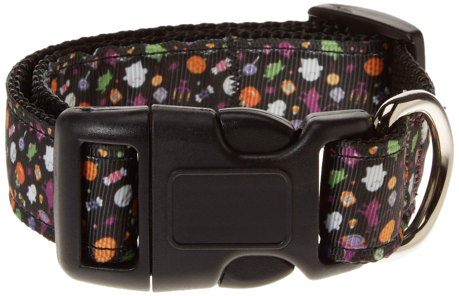 Halloween Pet Dog & Cat Nylon Collar & Leash Set - Halloween Confetti Pattern - Adjustable & Durable for Small to Medium Pets - Perfect for Halloween Costumes, Trick or Treating & Pet Parties