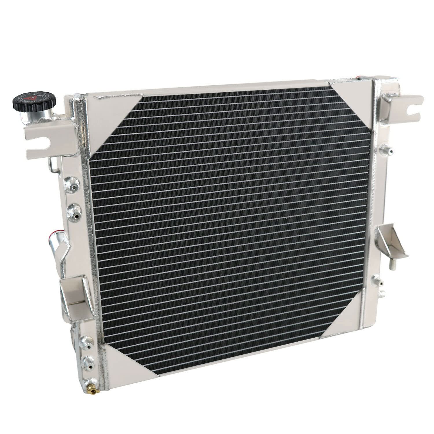 High-Performance Aluminum Radiator for 2007-2018 Jeep Wrangler JK 3.6L 3.8L V6 Gas Engine - 3 Row Core with Shroud Fan Relay Kit - Perfect for Off-Roading & Extreme Weather Conditions